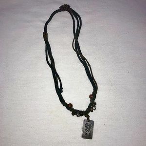 Men's Leather Gemini Necklace